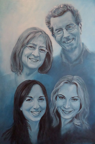 Family Portrait in blues