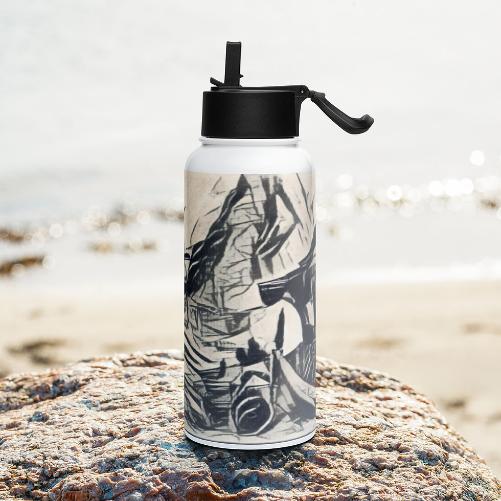 Thumbnail: Stainless steel water bottle with a straw lid