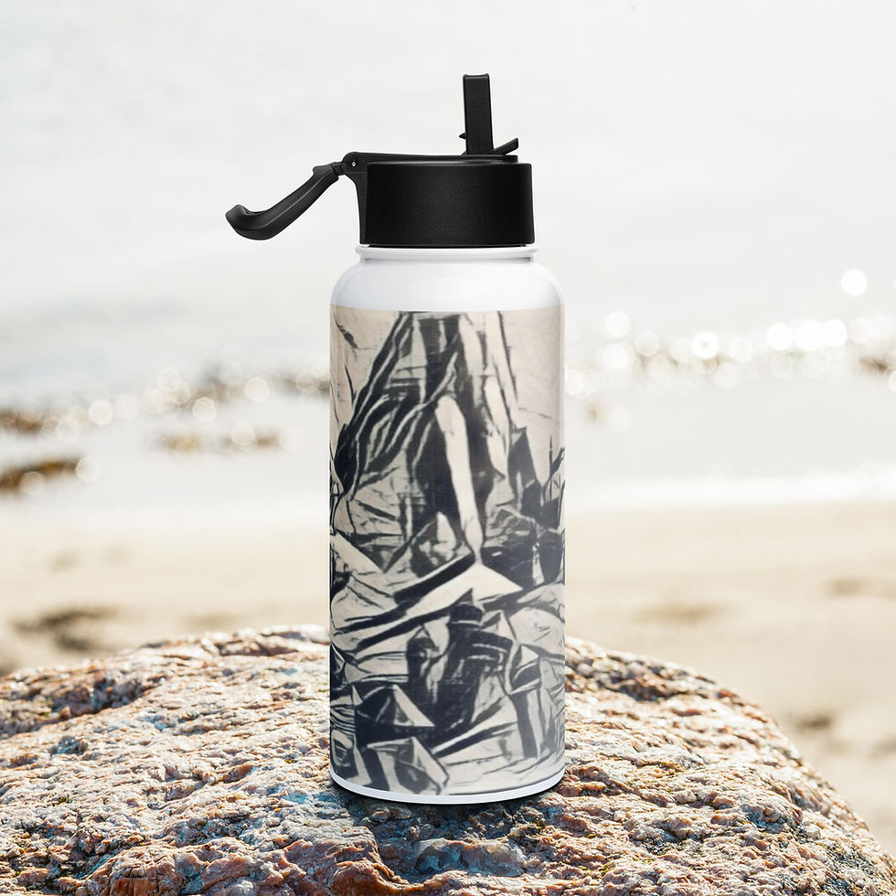 Thumbnail: Stainless steel water bottle with a straw lid