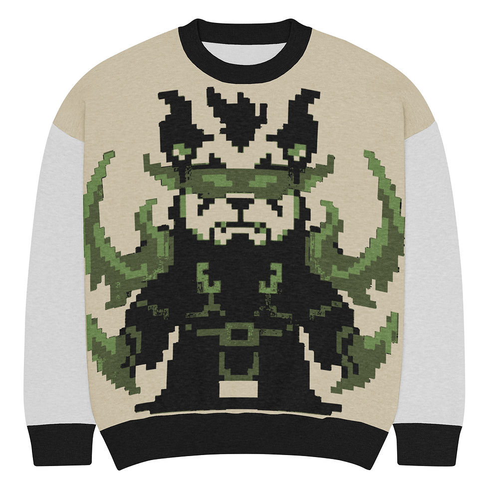 Thumbnail: Demon Hunter Panda - Relaxed fit knitted crew neck sweater