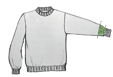 袖文詰め（袖口）イラスト