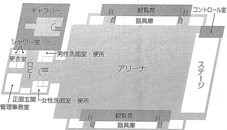 ②体育館平面図