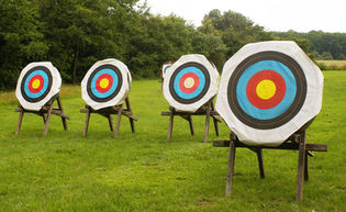 Archery targets  on a field