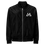 Thumbnail: Black bomber jacket with white logo. Logo Premium Bomber Jacket - Unisex, front view.