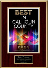 Tejas Propane is awarded best in Calhoun County in 2023