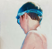 painting, swimmer, boy, goggles