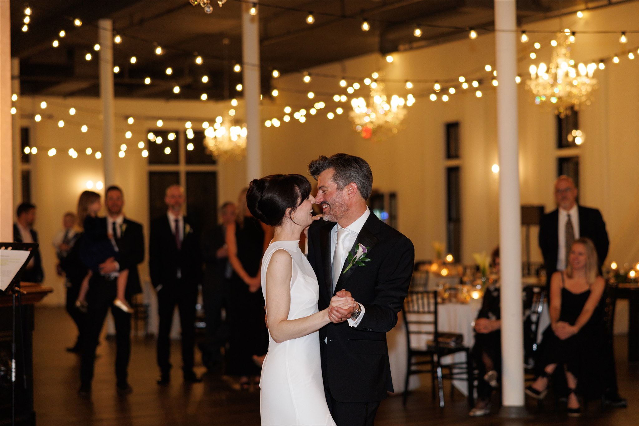 A couple on their wedding day at The Broz Event Venue