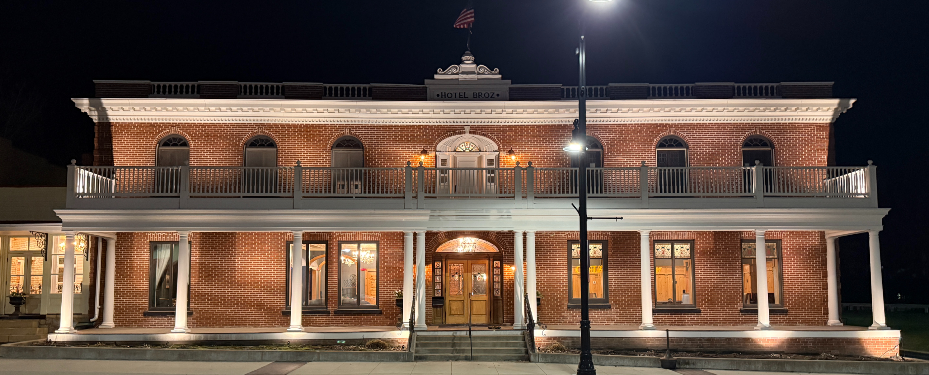 The approach to The Broz Event Venue in downtown New Prague, Minnesota