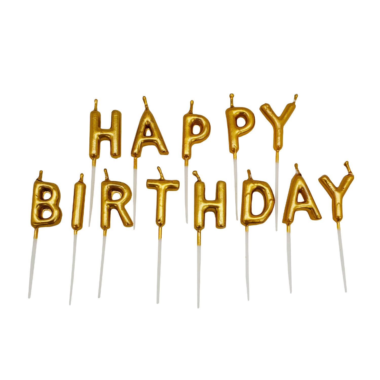 KOLORAE Metallic Happy Birthday Pick Candles