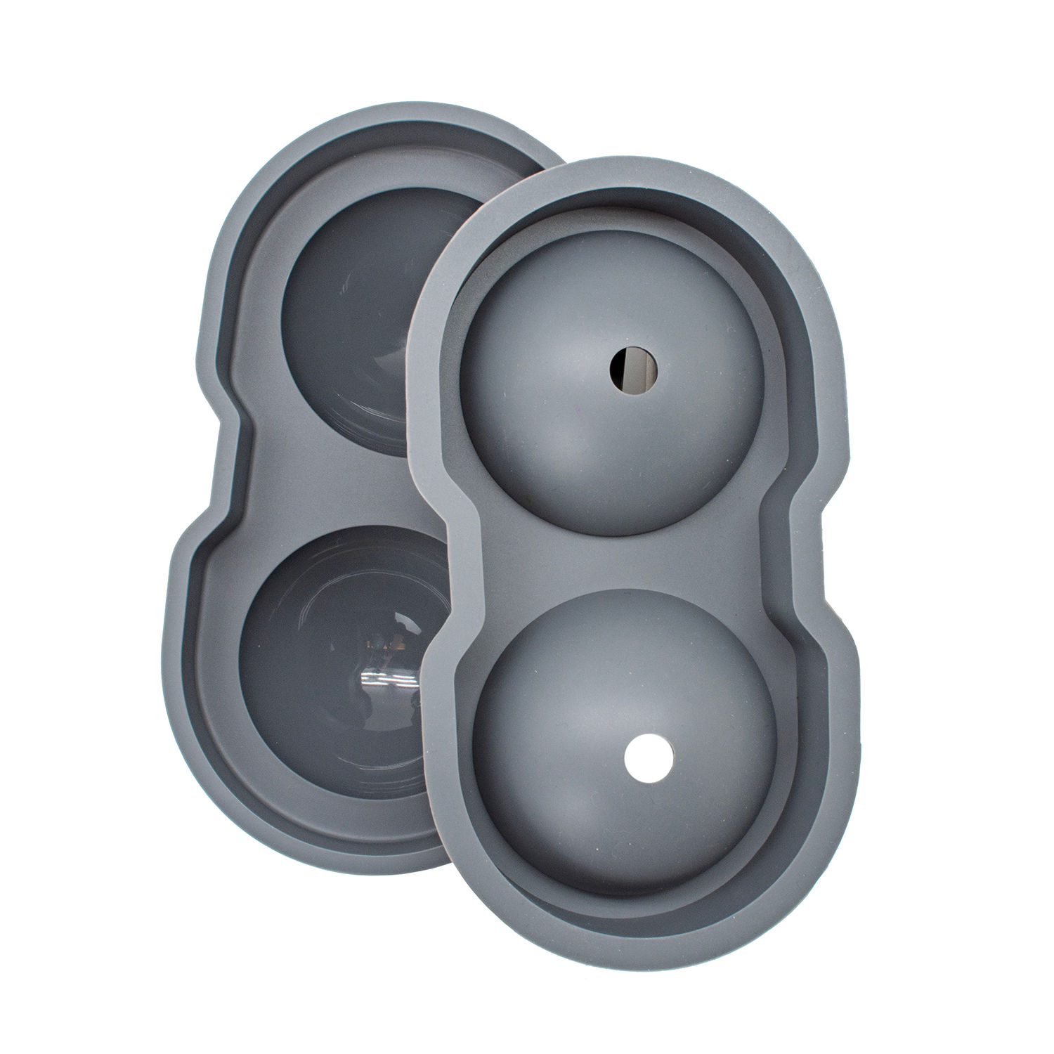 Bary3 Grey Silicone 2 Ball Ice Tray