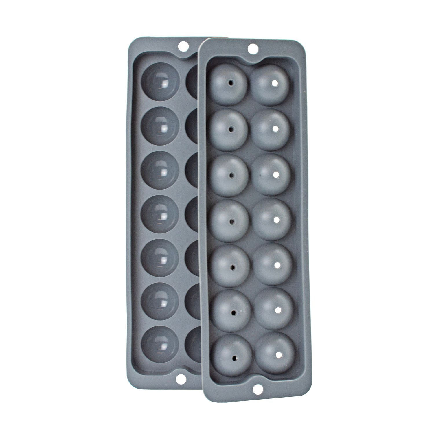 barY3 Gray Silicone 14 Ball Ice Tray