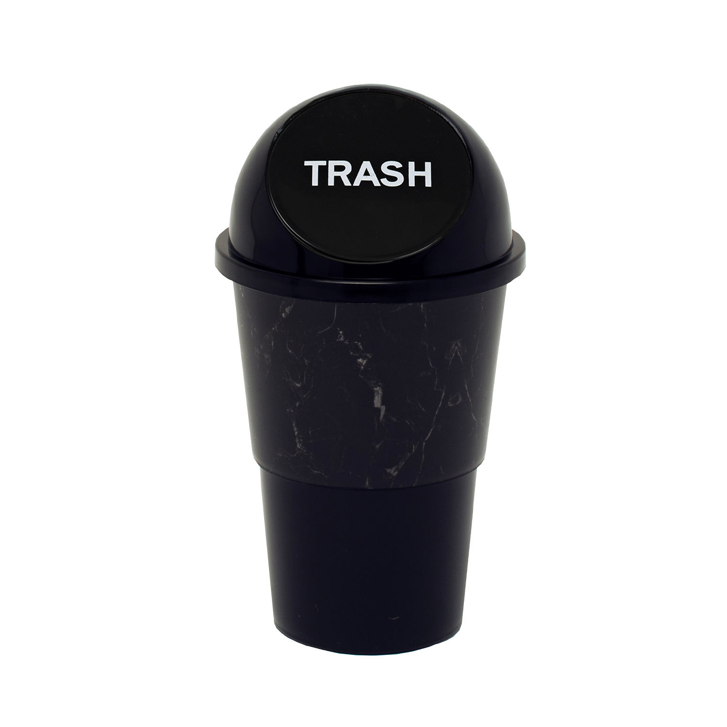 KOLORAE Cup Holder Waste Can Black Marble