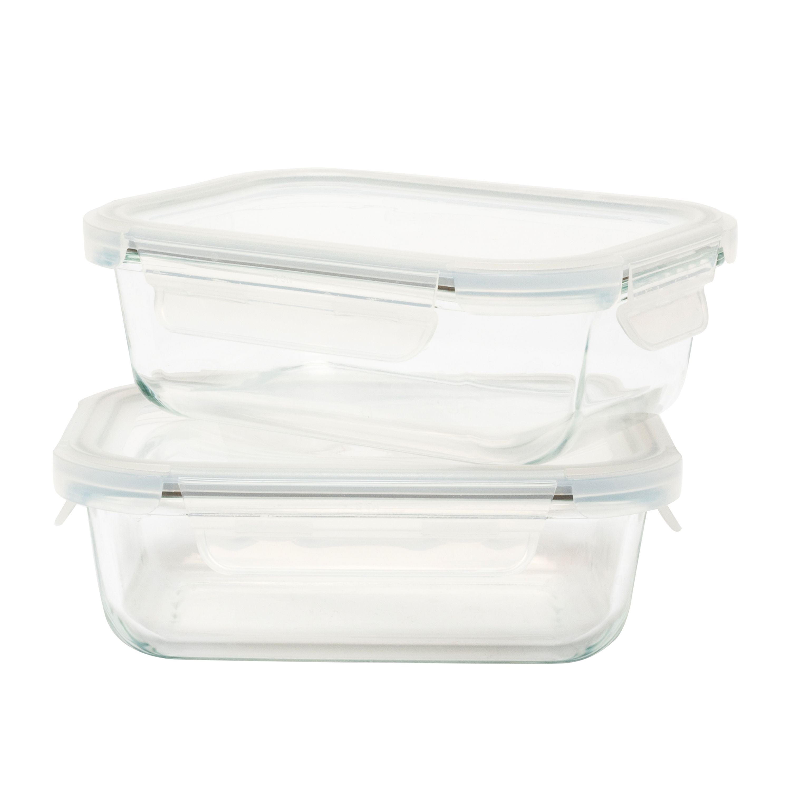 KOLORAE 29oz Glass Food Storage Rectangle - 2 Count