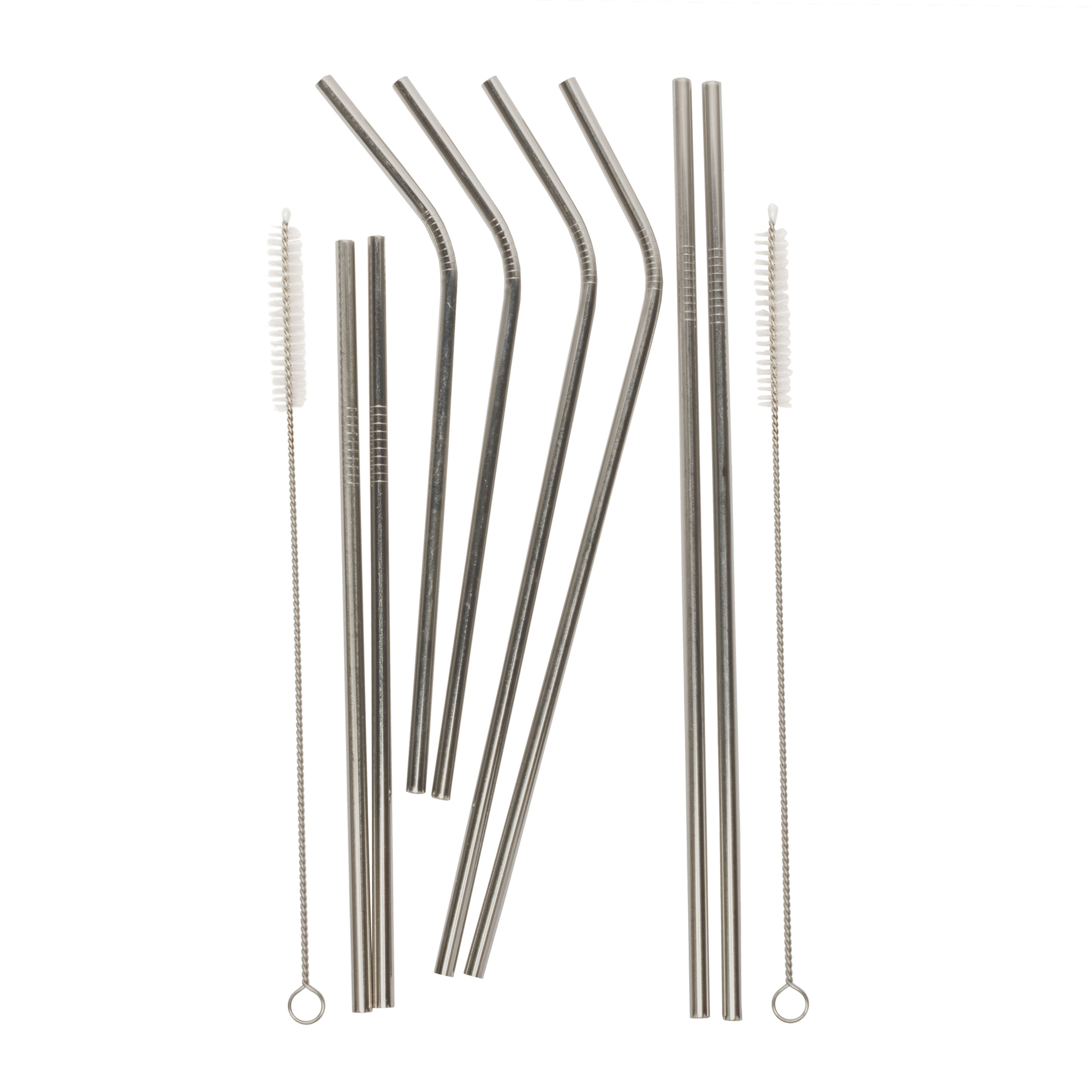 KOLORAE Stainless Steel Straws with Cleaning Brush - Set of 10