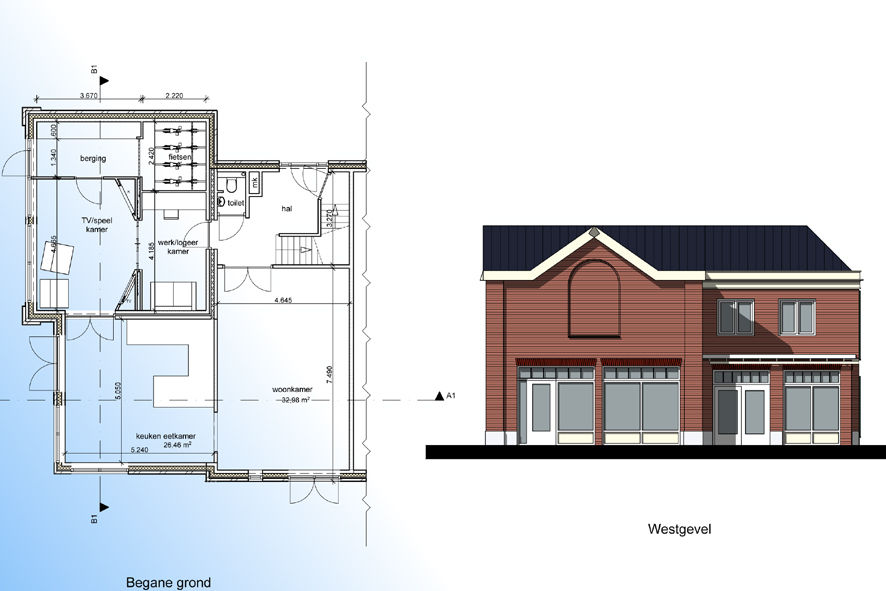 plattegrond en gevel