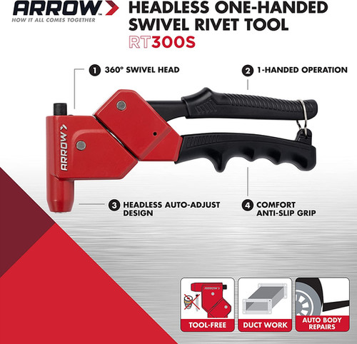 Arrow RT300S Headless One-Handed Swivel Rivet Tool | Shooting Star Supply