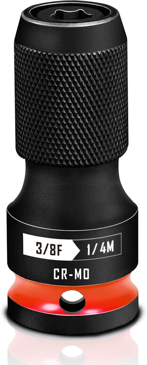 Thumbnail: Quick Release Impact Bit Holders 3/8-Inch Square Drive to 1/4-Inch Hex Socket A
