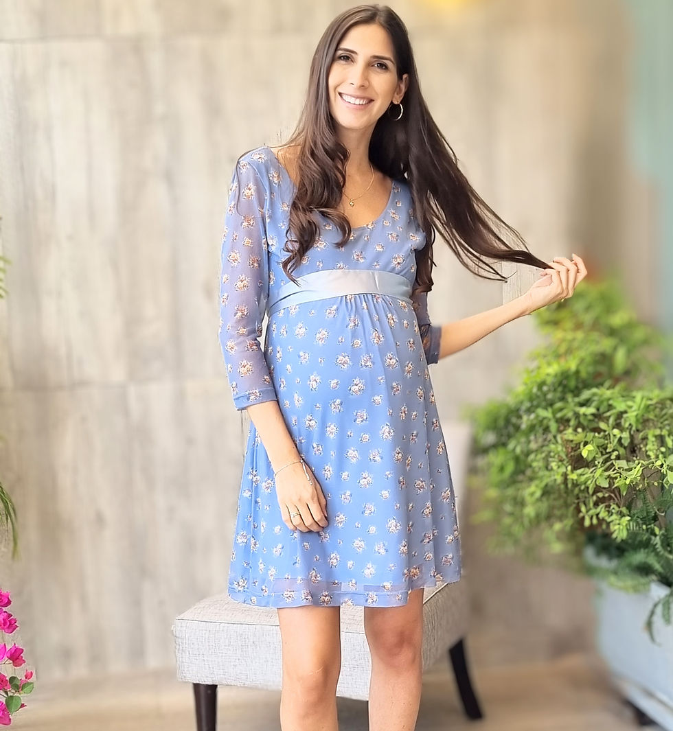 Miniatura: Vestido Michelle Tul -Flores Celeste