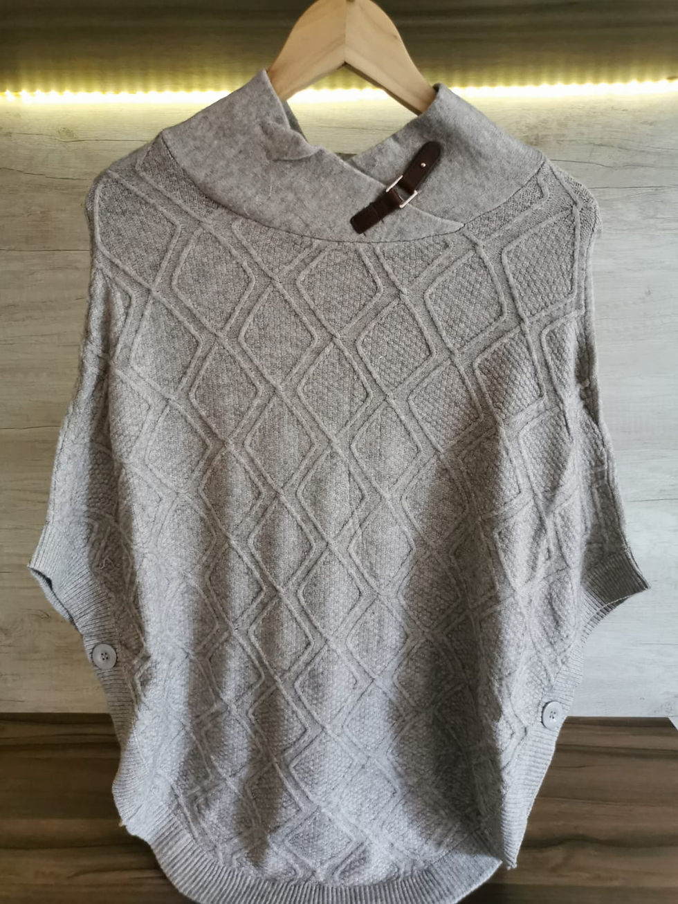 Miniatura: Chompa Poncho Diseño - Mostaza