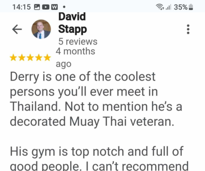 Muay Thai Gym in Chiang Mai google reviews