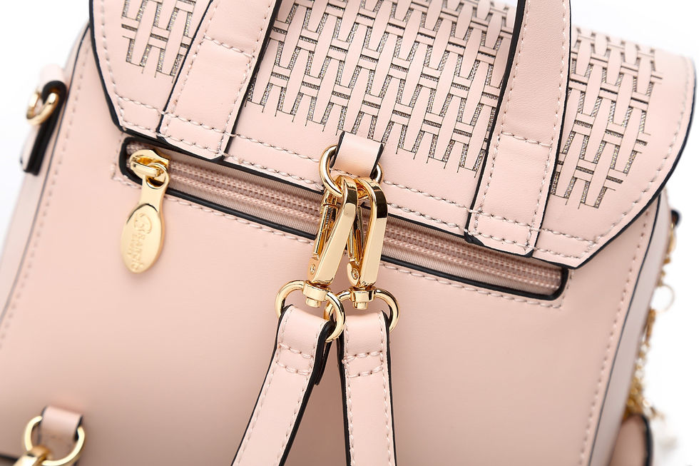 Thumbnail: Italy Convertible Designer Backpack Purse Embossed leather heart and key charm