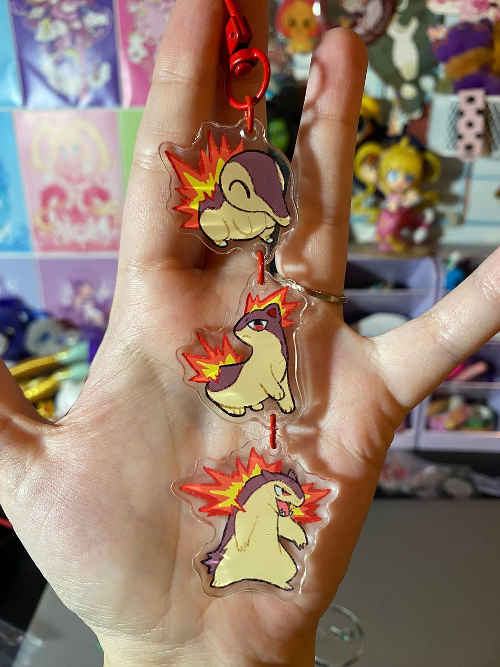 Miniatura: [PRÉ-VENDA] Chaveiro Triplo Cindaquil - Pokémon 