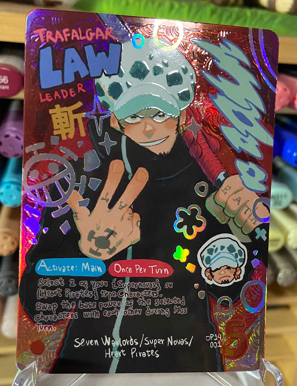 Miniatura: FOIL CARD  TEXTURIZADO Grupo 5: Crocodile, Moria, Mihawk, Jimbe, Bonney e/ou Law