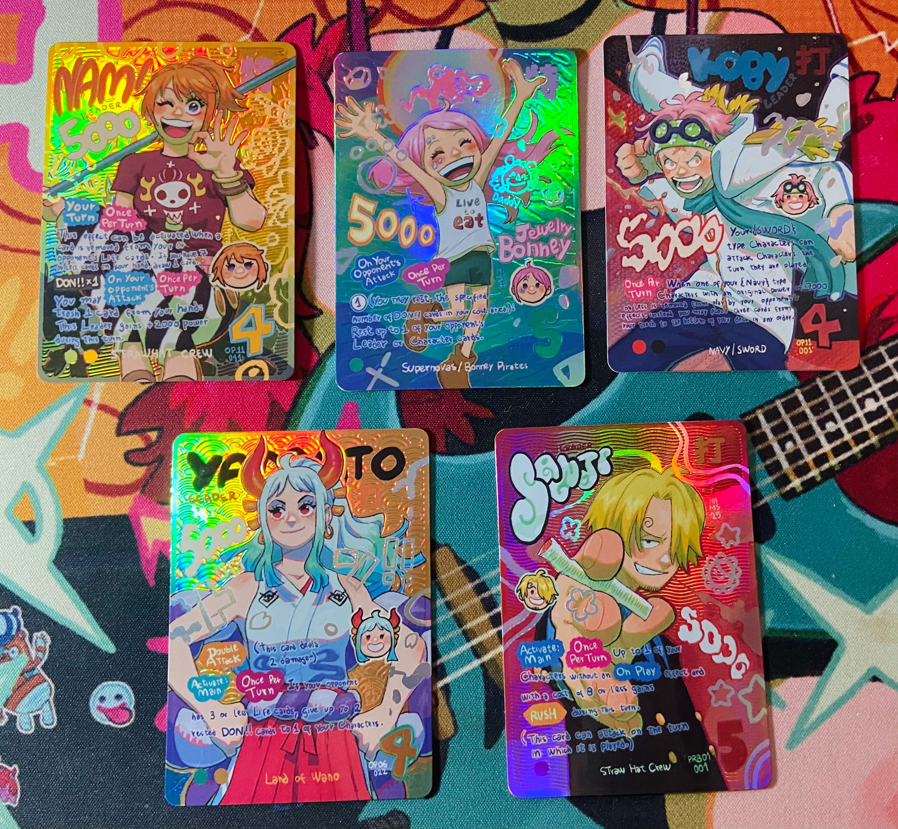 FOIL CARD TEXTURIZADO Grupo 1: Nami, Bonney, Koby, Yamato e/ou Sanji