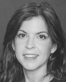 Black and white headshot of therapist Dr. Elizabeth Donovan. It is in a circular cutout,