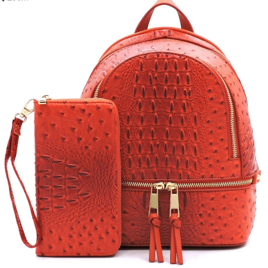 Thumbnail: Ostrich Croc 2-in-1 Backpack