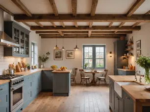Uncovering the Beauty: Latest UK Extension Trends with Exposed Beams and Natural Stone!