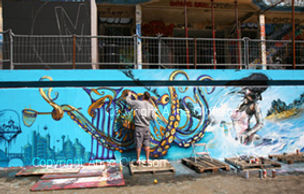 Piscine Molitor. Artiste Shaka et le poulpe. Photo Anne Olofsson 2010