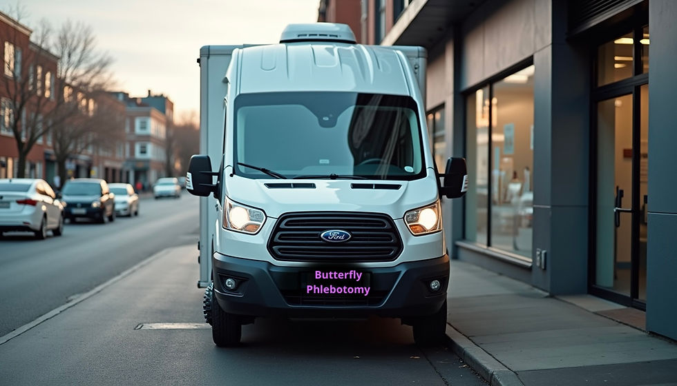 Mobile drug testing service vehicle at client location