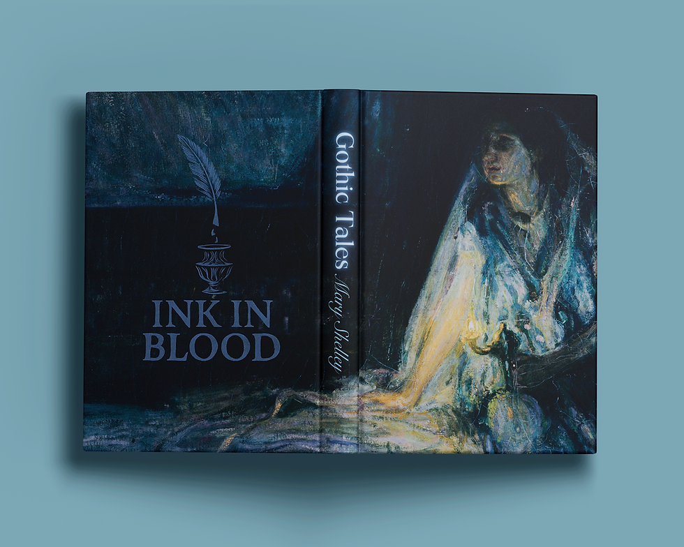 Open book cover of the illustrated edition of Gothic Tales by Mary Shelley