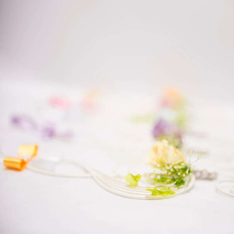 サムネイル： Music Floral - 壁掛けフラワー　ト音記号のミュージック・プリザーブドフラワー  アイスブルー