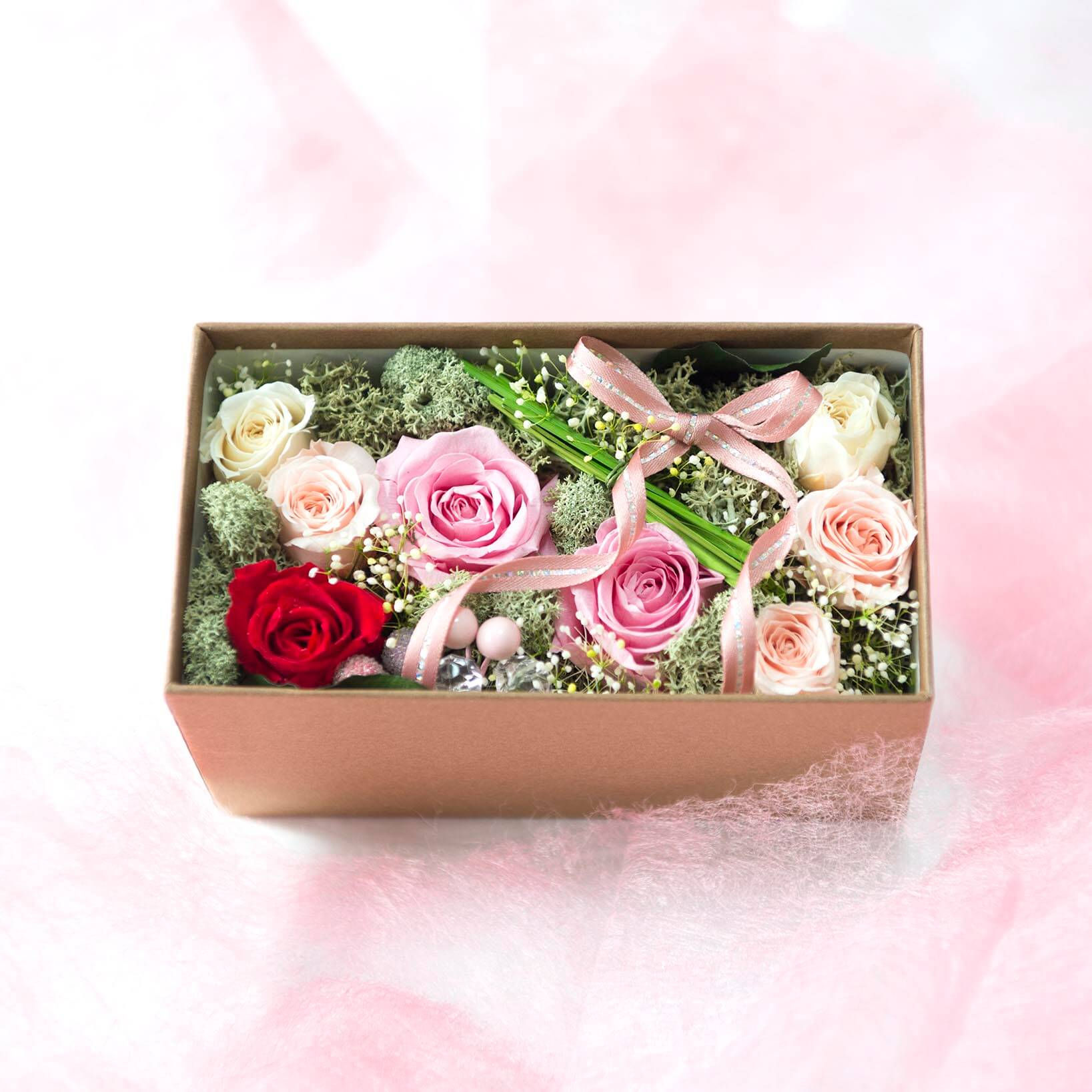 FlowerBox 「秘密の花園」ピンク＆レッド