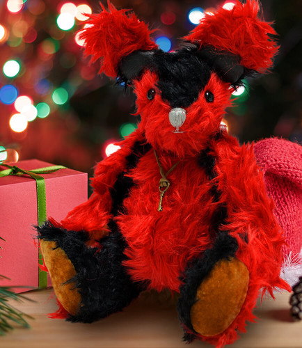 スタイリッシュでエレガント レッド & ブラック【テディベア