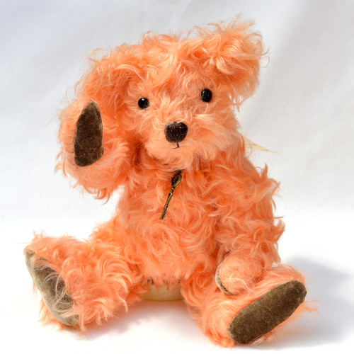 透明感のあるオレンジモヘアがとても華やかなテディベア | mamas