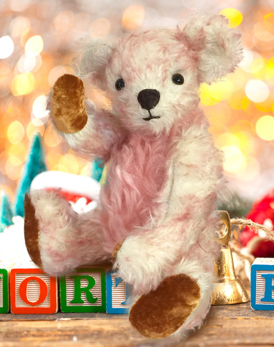 ホワイト&ピンク 癒しのテディベア【ぬいぐるみ】【オーダー品