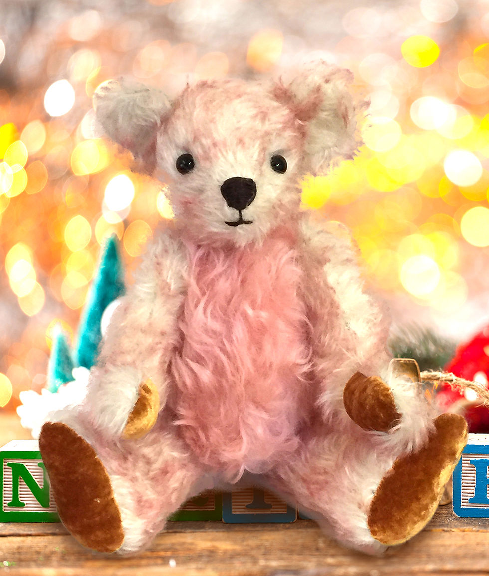 サムネイル： ホワイト&ピンク 癒しのテディベア【ぬいぐるみ】【オーダー品】