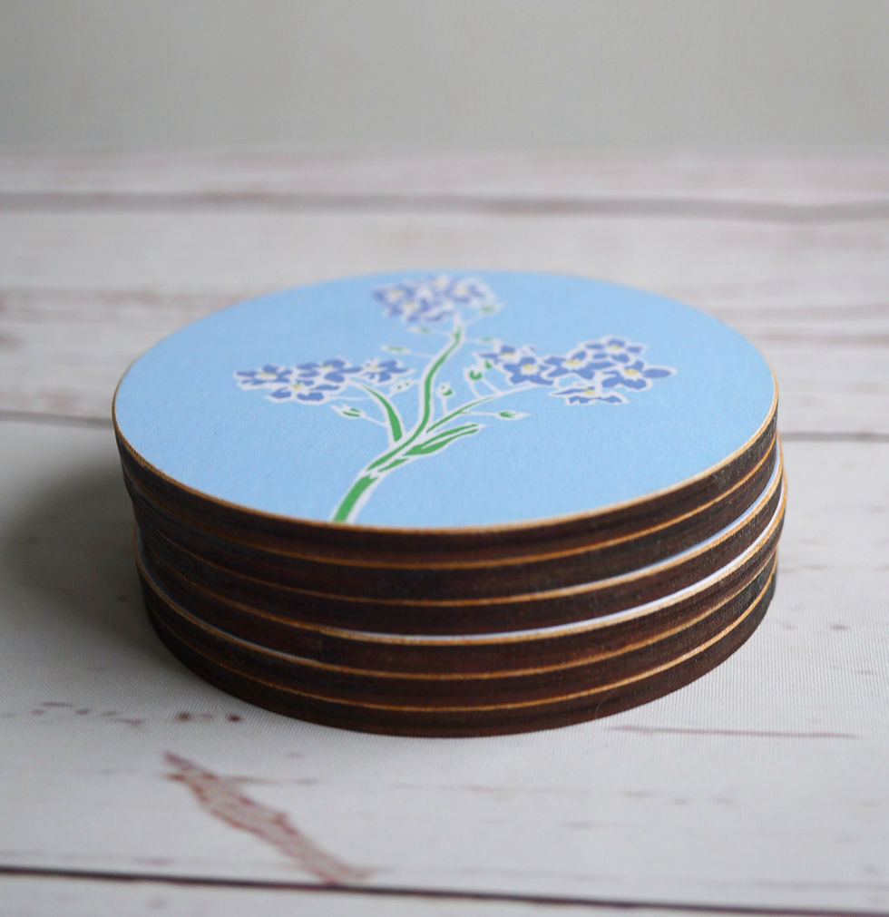 Thumbnail: Set of six flower coasters