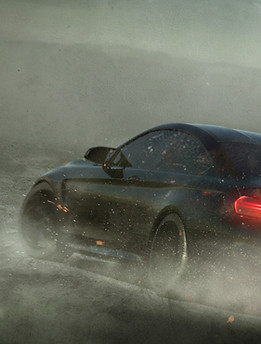 Sports Car in Storm