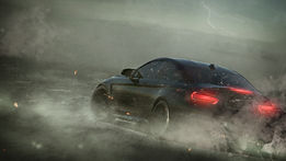 Sports Car in Storm