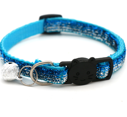 Thumbnail: Adjustable Colorful Cat Collar with Bell for Pets