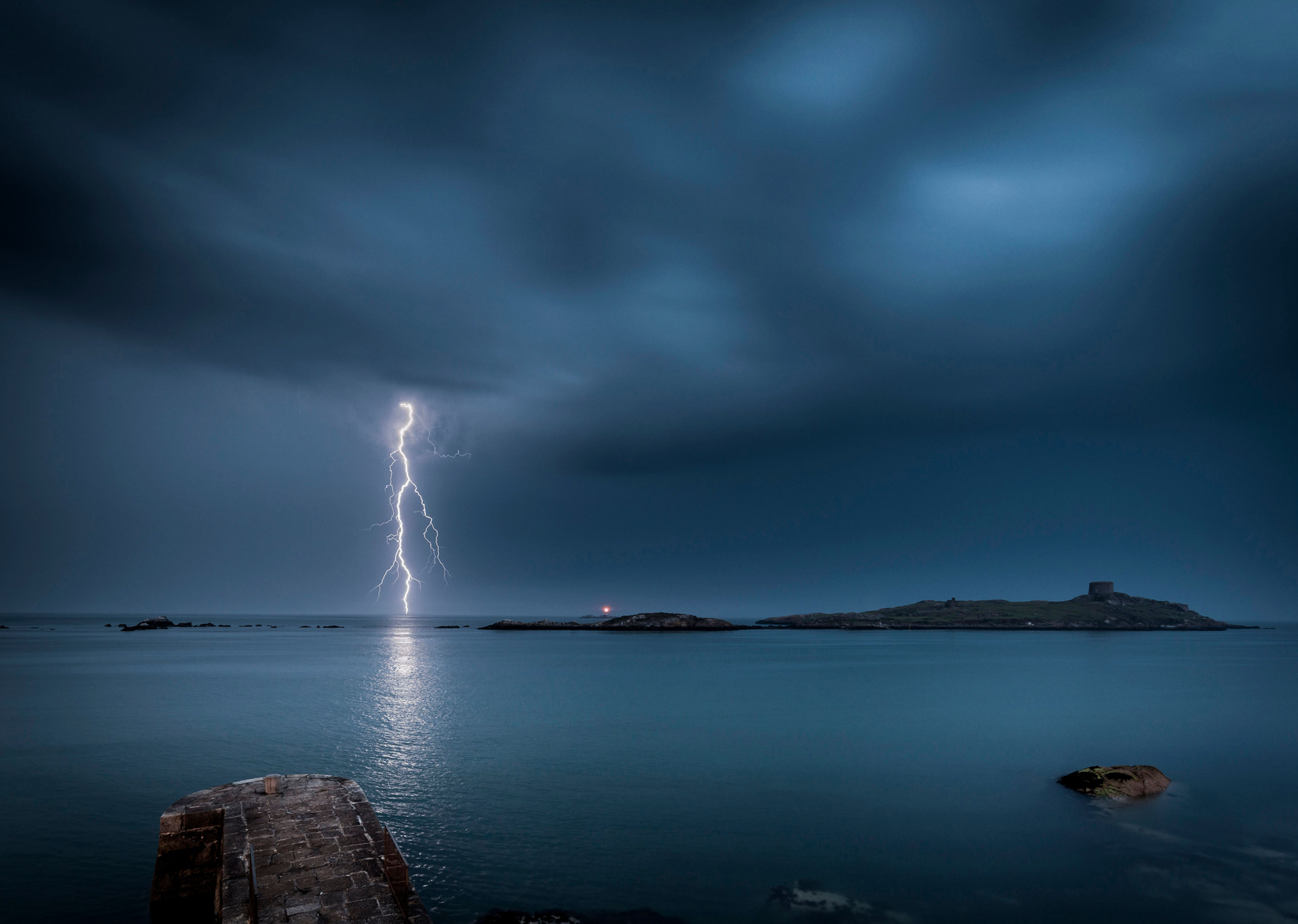 Lightning Strike, Dalkey Island, Dublin Bay