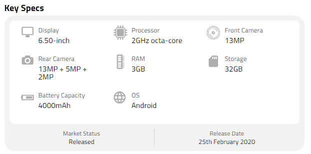 LG Q51 SPECIFICATIONS
