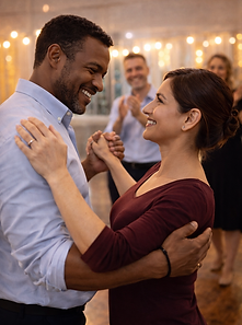 Ballroom dancers practicing together