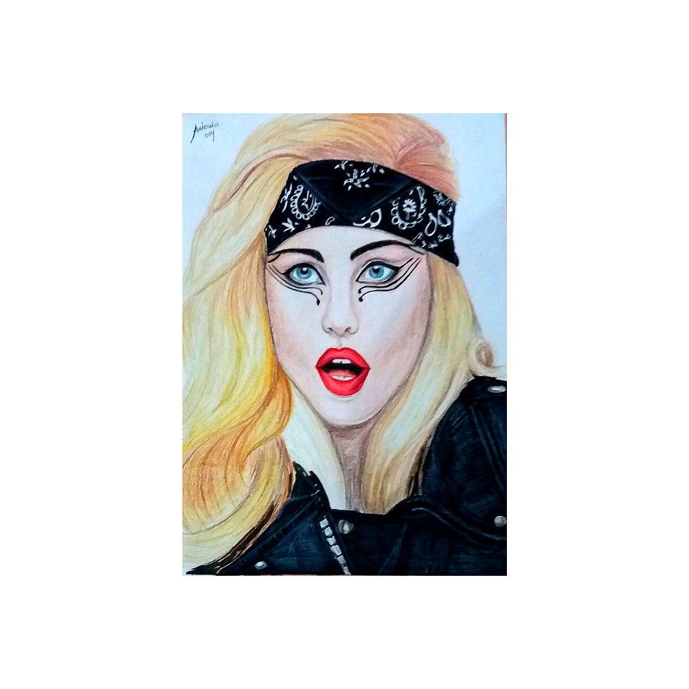 Retrato Lady gaga Lapiz color