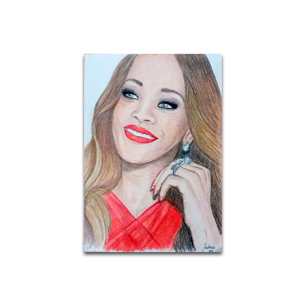 Retrato Rihanna lapiz color