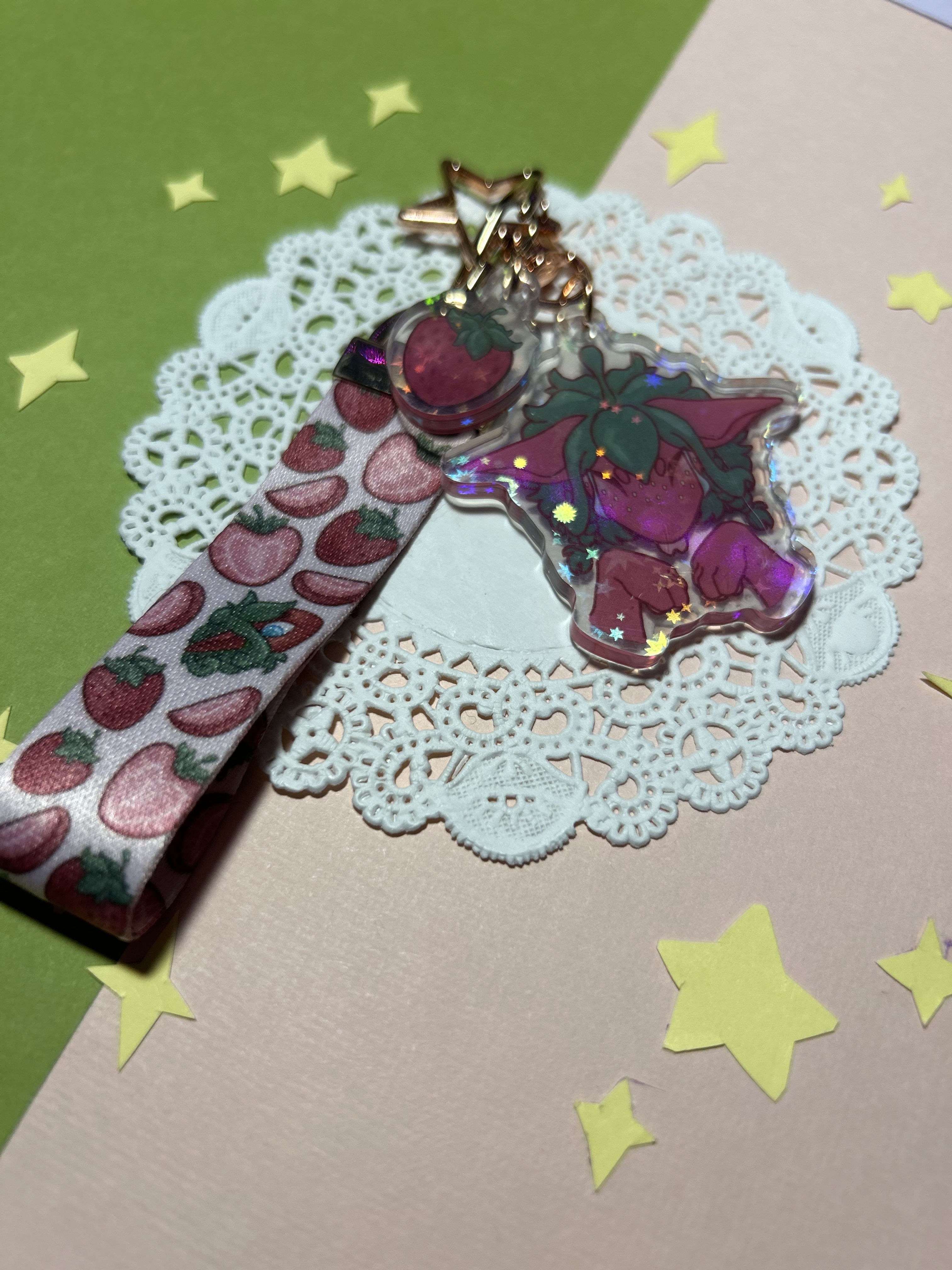 Strawberries Lanyard Charm